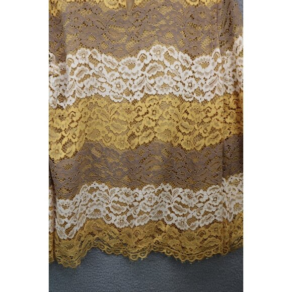 Blushing Heart All Lace Long Bell Sleeve Tunic-Sheer-Lined-Large-Cottagecore - Picture 10 of 12